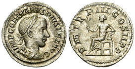 Gordianus III Pius AR Denarius, Apollo reverse 

Gordianus III Pius (238-244 AD). AR Denarius (20 mm, 3.03 g), Rome.
Obv. IMP GORDIANVS PIVS FEL AV...