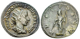Gordian III Pius AR Denarius, Providentia reverse 

Gordian III Pius (238-244 AD). AR Antoninianus (21-23 mm, 3.39 g), Rome, c. 243/244.
Obv. IMP G...