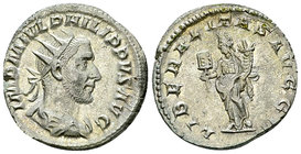Philippus I Arabs AR Denarius, Liberalitas reverse 

Philippus I Arabs (244-249 AD). AR Antoninianus (21-22 mm, 3.68 g), Rome, 244-247 AD.
Obv. IMP...