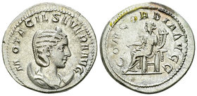 Otacilia Severa AR Antoninianus, Concordia reverse 

Philippus I Arabs (244-249 AD) for Otacilia Severa. AR Antoninianus (22-23 mm, 4.62 g), Rome, 2...