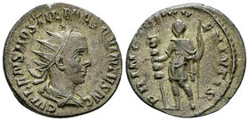 Hostilianus AR Antoninianus, Prince of the youth reverse 

Traianus Decius (249-251 AD) for Hostilianus Caesar. AR Antoninianus (20-21 mm, 3.99 g), ...