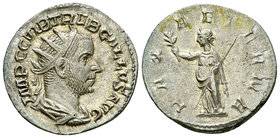 Trebonianus Gallus AR Antoninianus, Pax reverse 

Trebonianus Gallus (251-253 AD). AR Antoninianus (21-22 mm, 3.79 g), Mediolanum.
Obv. IMP C C VIB...