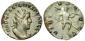 Gallienus AE Antoninianus, Virtus reverse 

Gallienus (253-268 AD). AE Antoninianus (19-20 mm, 3.27 g), Rome.
Obv. IMP GALLIENVS P F AVG G M, Radia...