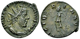 Marius AE Antoninianus, Victory reverse 

Marius (269 AD). AE Antoninianus (18-19 mm, 2.13 g), Cologne.
Obv. IMP C M AVR MARIVS AVG, Radiate and cu...