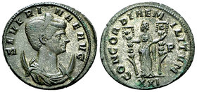 Severina silvered AE Antoninianus, Concordia reverse 

Aurelianus (270-275 AD) for Severina. Silvered AE Antoninianus (21-23 mm, 3.89 g), Siscia.
O...