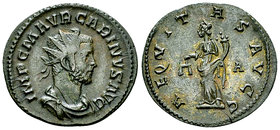 Carinus AE Antoninianus, Aequitas reverse 

Carinus (283-285 AD). AE Antoninianus (21-23 mm, 3.10 g), Lugdunum, 283/284.
Obv. IMP C M AVR CARINVS A...