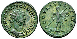 Carinus AE Antoninianus, Emperor reverse 

Carinus (283-285 AD). AE Antoninianus (21-22 mm, 4.05 g), Lugdunum, 283/284.
Obv. IMP C M AVR CARINVS AV...