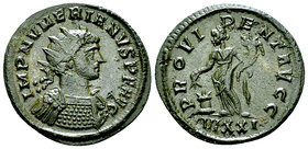 Numerianus AE Antoninianus, Providentia reverse 

Numerianus (283-284 AD). AE Antoninianus (22-23 mm, 3.21 g), Ticinum.
Obv. IMP NVMERIANVS P F AVG...
