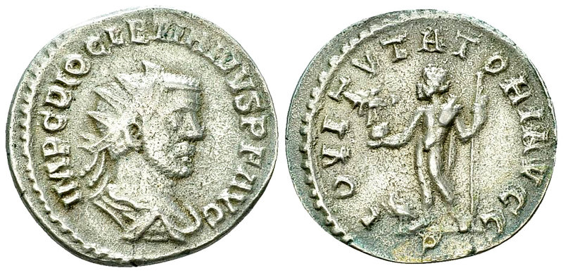 Diocletianus silvered AE Antoninianus, Jupiter reverse 

Diocletianus (284-305...