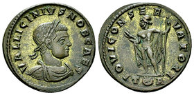 Licinius II silvered AE Nummus, Jupiter reverse 

Licinius (308-324 AD) for Licinius II Caesar. Silvered AE Nummus (20 mm, 3.34 g), Arelate, 318.
O...