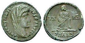 Divus Constantine I AE Nummus, Antioch 

Divus Constantine I (died 337). AE Nummus (15-16 mm, 1.92 g), Antioch, 347/348.
Obv. DV CONSTANTINVS PT AV...