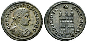 Constantinus II AE Nummus, Heraclea 

Constantine I (306-337 AD) for Constantinus II Caesar. AE Nummus (20 mm, 3.24 g), Heraclea, 324.
Obv. CONSTAN...
