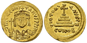 Tiberius II Constantinus AV Solidus, Constantinople 

Tiberius II Constantinus (578-582 AD). AV Solidus (21 mm, 4.42 g), Constantinople, 579-582.
O...