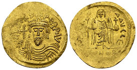 Phocas AV Solidus, Constantinople 

Phocas (602-610 AD). AV Solidus (20-21 mm, 4.53 g), Constantinople, 604-607.
Obv. d N FOCAS PERP AVI, Draped an...