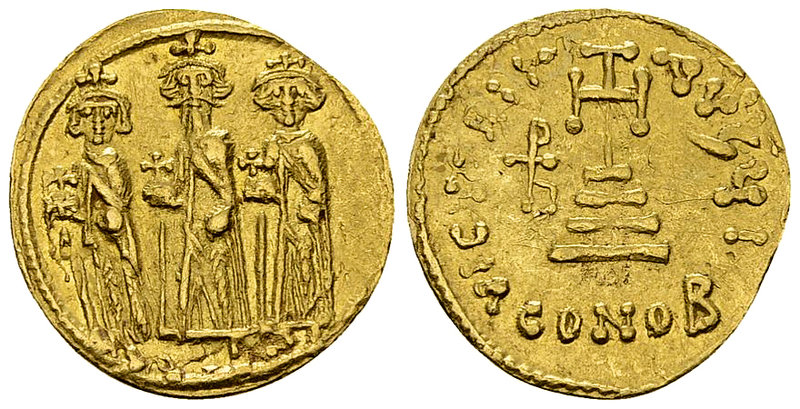 Heraclius, with Heraclius Constantine and Heraclonas AV Solidus 

Heraclius, w...