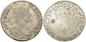 Louis XIV, AR Ecu à la mèche longue 1652 B, Rouen 

France, Royaume. Louis XIV (1643-1715). AR Ecu à la mèche longue 1652 B (39 mm, 27.33 g), Rouen....