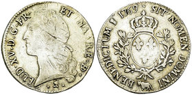 Louis XV, AR Ecu 1769, Pau 

France, Royaume. Louis XV. AR Ecu 1769 (41 mm, 28.96 g), Pau.
Gad. 322a.

TB à TTB.