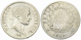 Napoléon I, AR 2 Francs 1809 Q, Perpignan 

France. Napoléon I Empereur. AR 2 Francs 1809 Q (9.66 g), Perpignan.
Gad. 501.

Très rare. B.