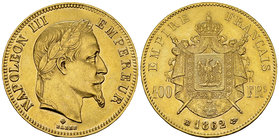 Napoléon III, AV 100 Francs 1862 BB 

France, second Empire. Napoleon III (1852-1870). AV 100 Francs 1862 BB (35 mm, 32.22 g). Strasbourg.
KM 802.2...