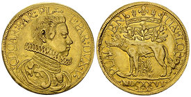 Piacenza AV Quadrupla 1626 

Italia. Piacenza. Odoardo Farnese (1622-1646). Da 2 Doppie o Quadrupla 1626 (30 mm, 13.00 g).
D. ODOAR FAR PL ET PAR D...