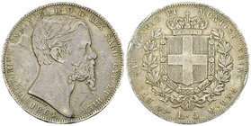 Savoia, AR 5 Lire 1861, Torino, RR 

Savoia. Vittorio Emanuele II, Re di Sardegna (1849-1861). AR 5 Lire 1861 (37 mm, 24.61 g), Torino.
Pag. 390; G...