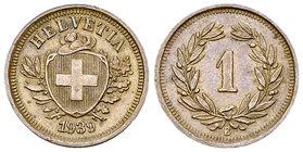 Schweiz, AE 1 Rappen 1939 B 

Schweiz, Eidgenossenschaft. AE 1 Rappen 1939 B (1.50 g), Bern. 
HMZ 2-1215qqq. 

Nur 10´000 Exemplare geprägt. Vorz...