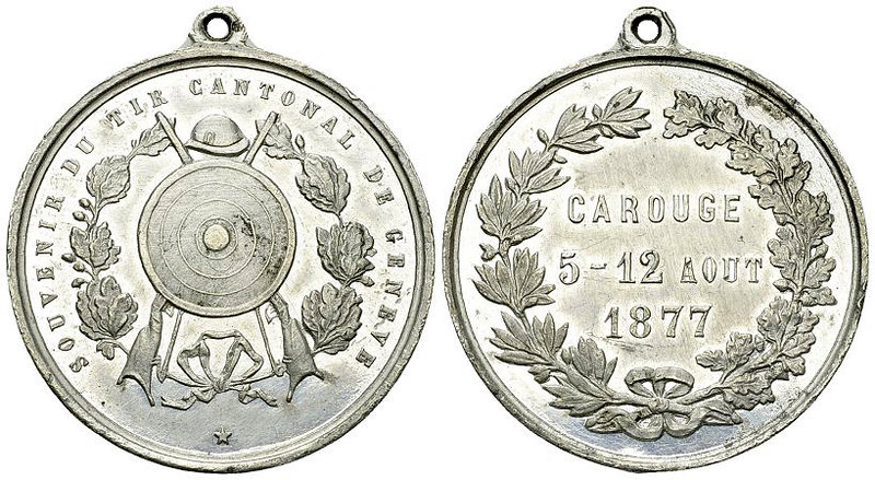 Carouge, WM Schützenmedaille 1877, Tir cantonal 

Schweiz, Genf/Genève. Caroug...