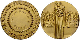 Bern/Genf, Vergoldete AE Medaille 1914, Expo nationale Suisse 

Schweiz, Bern/Genf. Vergoldete AE Medaille 1914 (61 mm, 96.02 g), Exposition nationa...