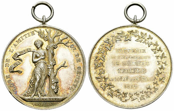 Genf, AR Medaille/Abzeichen 1839, Freimaurer 

Schweiz, Genf, Stadt. Freimaure...