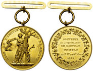 Genf, Vergoldete AE Medaille/Abzeichen 1839, Freimaurer 

 Schweiz, Genf/Genève. Freimaurer, Orient de Genève, Loge de l´Amitié. Vergoldete AE Medai...