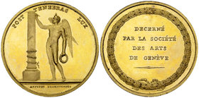 Genf, Vergoldete AE Medaille o.J., Société des arts 

Schweiz, Genf /Genève. Vergoldete AE Medaille o.J. (48 mm, 45.54 g). Preismedaille der Société...
