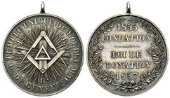 Genf, AR Medaille 1857, Freimaurer 

Schweiz, Genf/Genève. Freimaurer, Orient de Genève, Temple unique de l´ordre maçon. AE Medaille 1857 (27-28 mm,...