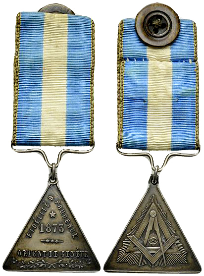 Genf, AR Medaille/Abzeichen 1873, Freimaurer 

Schweiz, Genf/Genève. Freimaure...