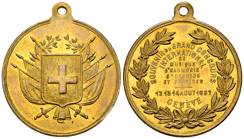 Genf, AE Medaille 1882, Grand concours musical 

Schweiz, Genf/Genève. AE Meda...