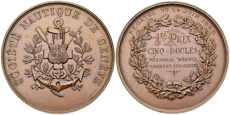 Genf, AE Medaille 1888, Société nautique 

Schweiz, Genf/Genève. AE Medaille 1...