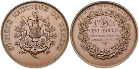 Genf, AE Medaille 1888, Société nautique 

Schweiz, Genf/Genève. AE Medaille 1888 (53 mm, 76.73 g), Société nautique de Genève. Régates du 24 Juin 1...