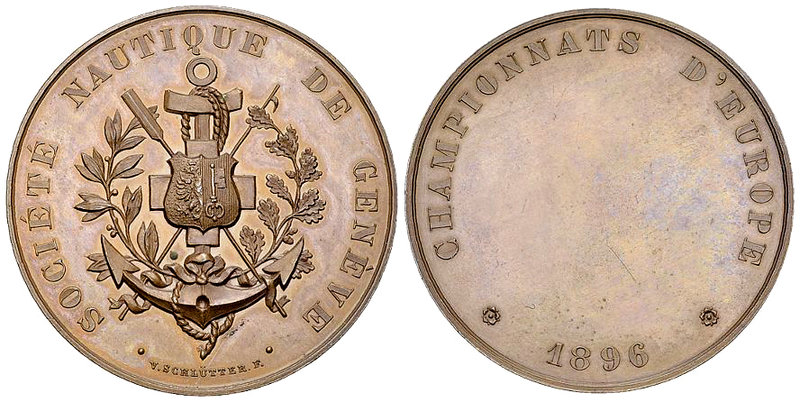 Genf, AE Medaille 1896, Société nautique 

Schweiz, Genf /Genève. AE Medaille ...