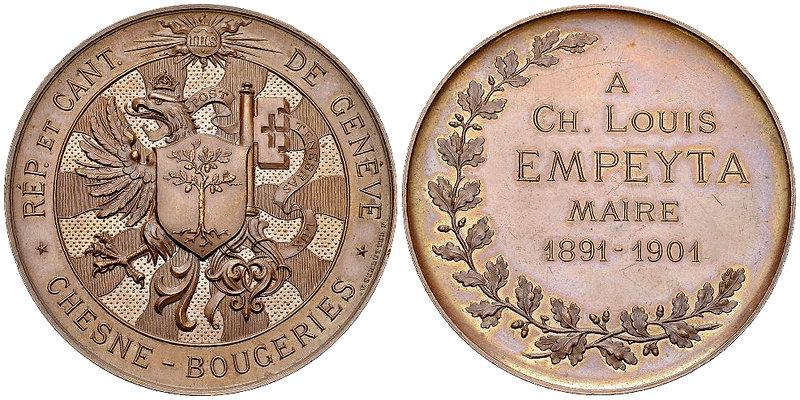 Chesne-Bougeries, AE Medaille 1901, Louis Empeyta 

Schweiz, Genf/Genève. Ches...