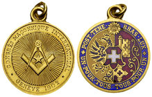 Genf, Vergoldete und emaillierte AE Medaille 1902, Freimaurer 

Schweiz, Genf/Genève. Vergoldete und emaillierte AE Medaille 1902 (23 mm, 5.39 g), C...