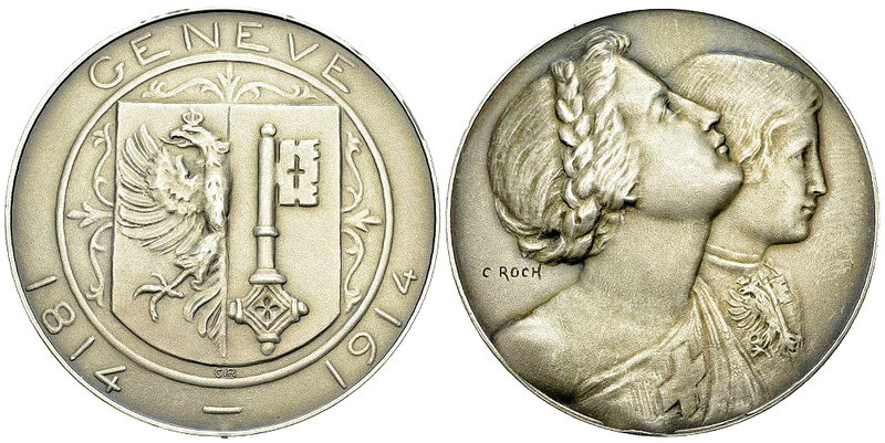 Genf, AR Medaille 1914, 100 Jahrfeier 

Schweiz, Genf/Genève. AR Medaille 1914...