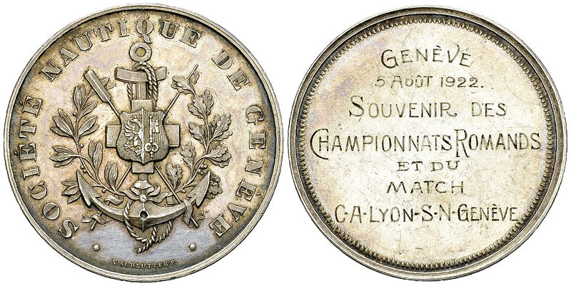 Genf, AR Medaille 1922, Société nautique 

Schweiz, Genf /Genève. AR Medaille ...