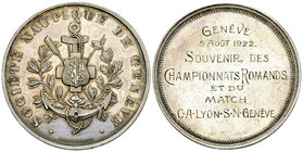 Genf, AR Medaille 1922, Société nautique 

Schweiz, Genf /Genève. AR Medaille 1922 (37 mm, 29.38 g), Société nautique de Genève, Souvenir des Champi...
