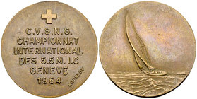Genf, AE Medaille 1964, Championnat 5.5 M 

Schweiz, Genf/Genève. AE Medaille 1964 (50 mm, 82.55 g), CVSNG, Championnat international des 5.5 M I.C....