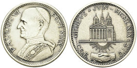 Genf, AR Medaille 1969, Paul VI 

Schweiz, Genf/Genève. AR Medaille 1969 (47-48 mm, 52.14 g), auf den Besuch von Papst Paul VI im Juni 1969. 

FDC...