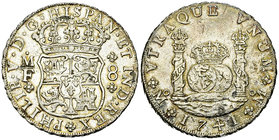 Mexico AR 8 Reales 1741 MF 

Mexico. Philip V. AR 8 Reales 1741 MF (38 mm, 26.97 g), Mexico City. Shipwreck coin.
KM 103.

Somewhat rough, otherw...