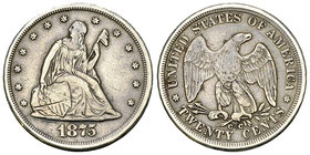 USA AR 20 Cents 1875 CC, Carson City 

USA. AR 20 Cents 1875 CC (4.97 g), Carson City.
KM 109.

Very rare. Good very fine.