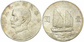 China AR Dollar 1934 

China. AR Dollar year 23 (1934) (26.72 g). Bust of Sun Yat Sen, "junk" dollar type.
Y. 345; L&M 110.

Extremely fine.