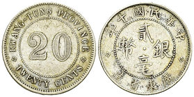 Kwangtung AR 20 Cents 1921 

China. Kwangtung Province. AR 20 Cents year 10 (1921) (5.34 g).
KM Y423.

Almost extremely fine.