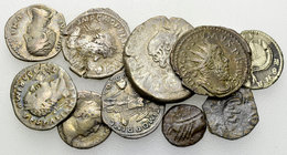 Lot of 10 Ancient coins 

Lot of 10 (ten) ancient coins: 2 Greek AE coins, 5 Roman imperial AR denarii (including Macrinus), 1 BI tetradrachm, 1 AE ...