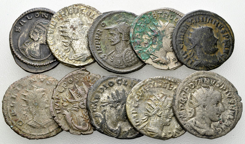Lot of 10 Roman imperial Antoniniani 

Lot of 10 (ten) Roman imperial Antonini...
